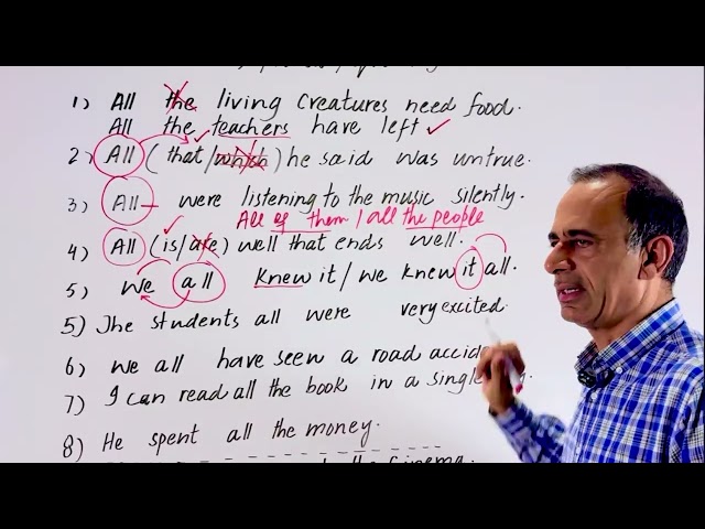 The use of All: pronoun and quantifier 