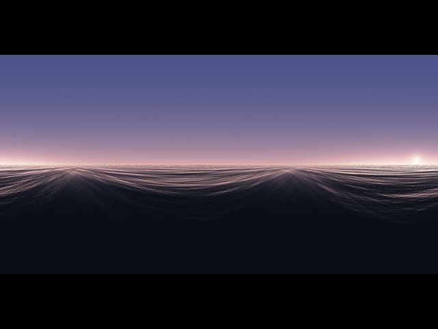 Glitter 360 VR: a sun's path across thirty waves (8K equirectangular, seamless loop)