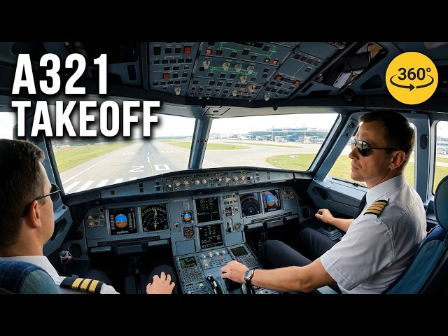 Airbus A321 Takeoff in 360° | Real Cockpit POV