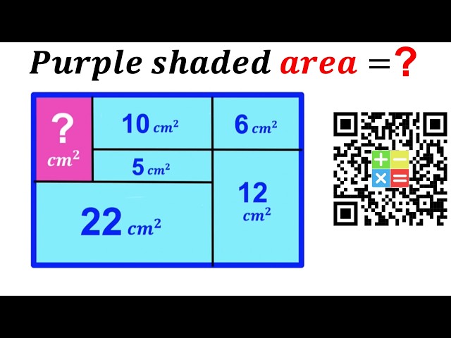 Can you find area of the Purple shaded Rectangle? | (Rectangles) | #math #maths | #geometry