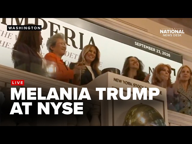 First Lady Melania Trump rings the Opening Bell at the NYSE