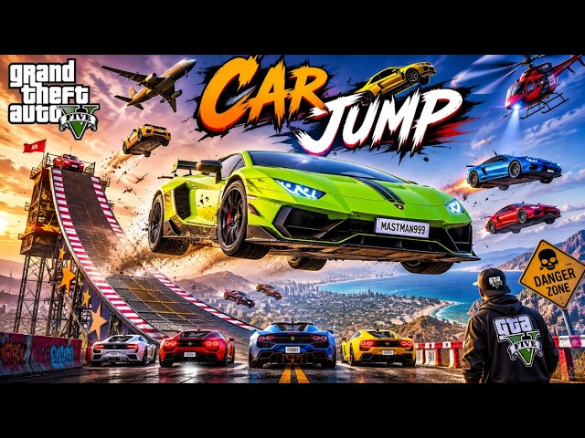💯 GTA 5 Mega Ramp Challenge | Supercar vs Impossible Jump #LIVESTREAM #gtav
