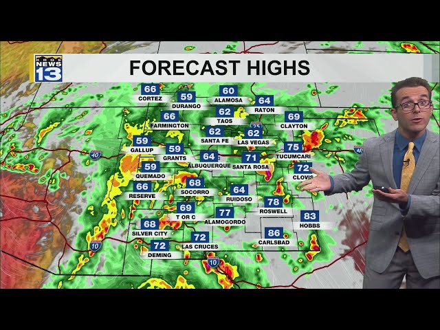 Widespread storms and cooler weather around New Mexico