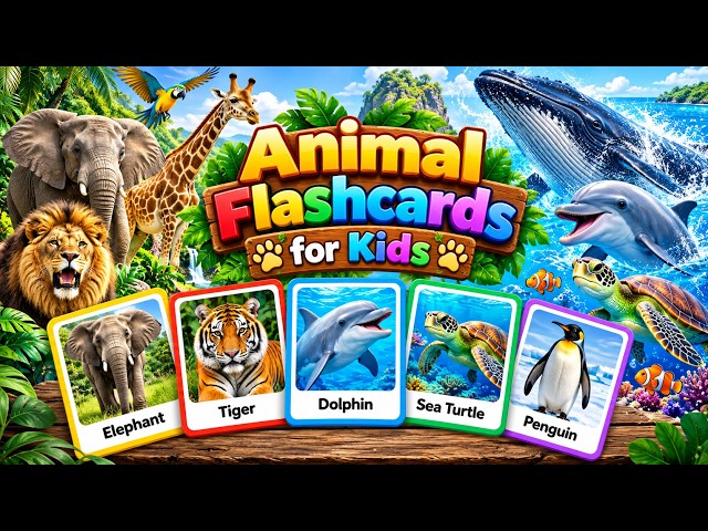 Animal Flashcards for Toddlers | Learn Animal Names with Over 100 Different Animals for Kids
