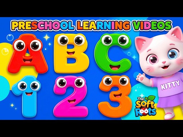 Preschool Learning activities for 3 year olds at home | Learn ABC Phonics Shapes Numbers Colors 🌈