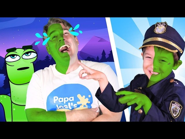 Baby Tickle Zombie with Policeman - Spooky Halloween Stories by Papa Joel’s English