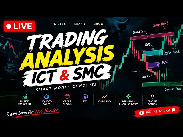 🔴 LIVE Trading Analysis | ICT & SMC | Smart Money Concepts | Price Action & Market Structure