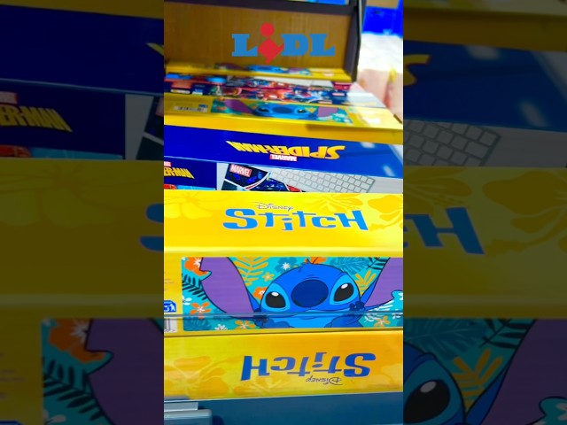 Disney Stitch Yellow And Blue Pencils Box Stacked On Store Shelves ✏️💙