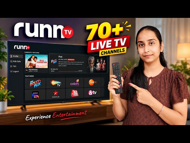 70+ LIVE TV Channels on Smart TV 🔥 | Best Live TV App for Smart TV - Runn TV App