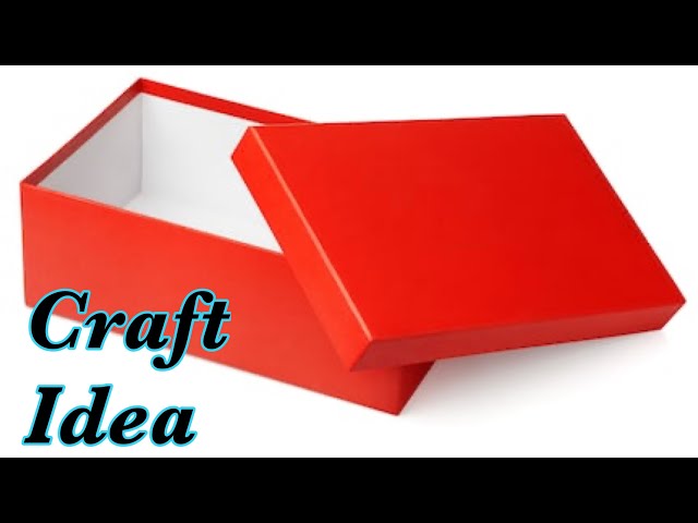 Empty shoe box craft idea / waste cardboard box craft idea - reuse shoe box craft / waste material