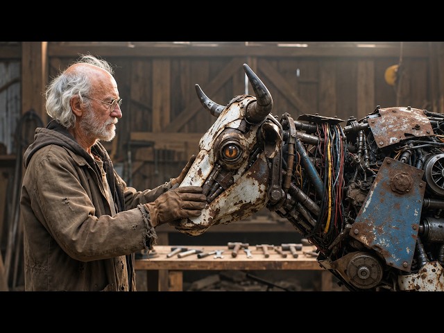 The Old Scavenger Successfully Builds a Cow Robot from Scrap Metal