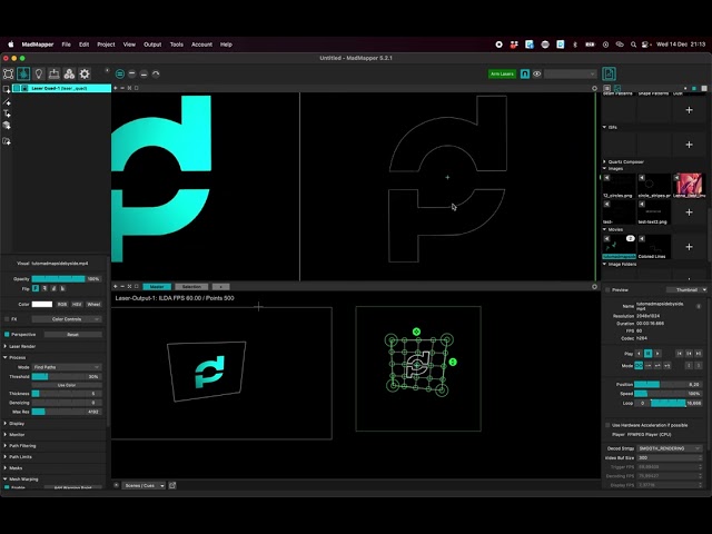 MadMapper Laser Vectorization & Video Mapping
