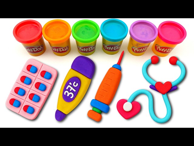 Learn Colors and Make Doctor Tools with Play-Doh | Preschool Toddler Learning Video