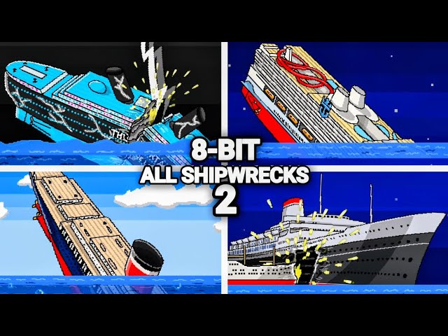 ALL SHIPWRECKS IN 8-BIT PART 2 (FlipaClip)🚢⚓️