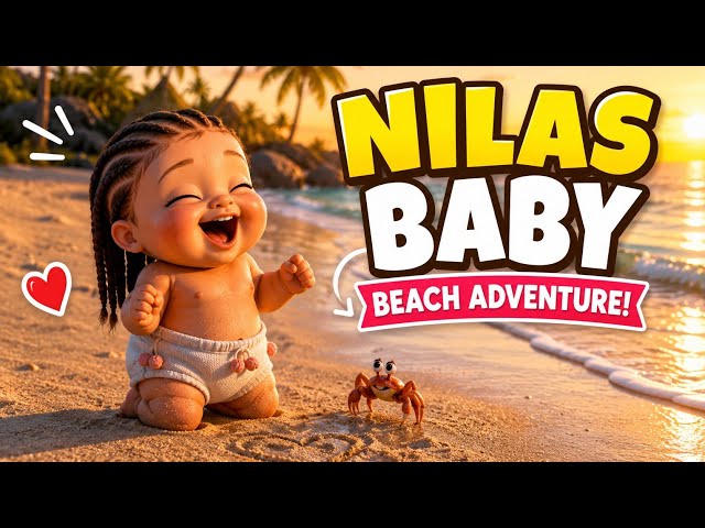 Nilas Baby's Fun Beach Adventure 🏖️🦀 | Cute Baby Cartoon Story | Funny Kids Animation