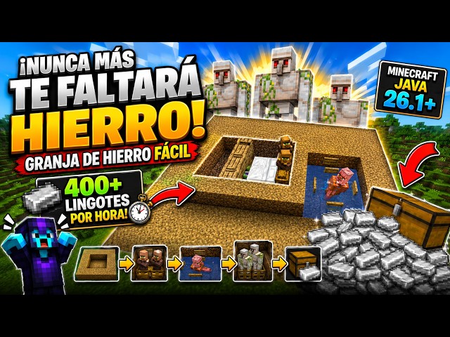EASY IRON FARM 400+ INGOTS PER HOUR MINECRAFT JAVA 26.1+