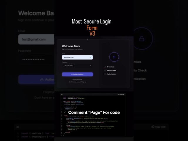 I Created the MOST SECURE Login Form 🔐🔥 | HTML & CSS#shorts 💥#trending 📈#html 💻 #css 💻 #viral 📈