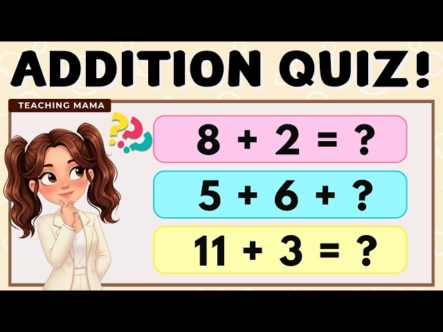 MATH QUIZ! | EASY AND FUN MATH ACTIVITY FOR KIDS | BASIC ADDITION QUIZ | TEACHING MAMA
