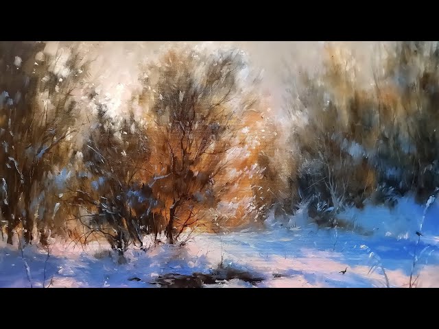 How to paint a Winter landscape |  Step By Step in  Just 1 Hour