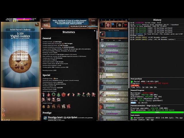 7.441 trevigintillion cookies | Cookie Clicker 100% TAS (631/639)