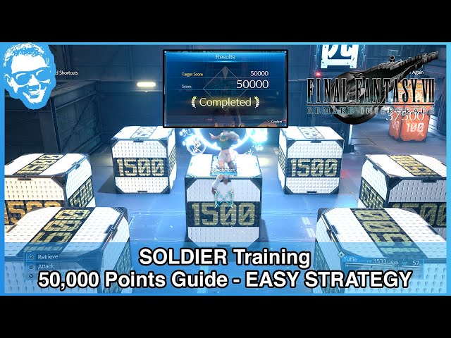 SOLDIER Training Guide - EASY STRATEGY - 50,000 Points & EXP Plus Materia - FF7 Remake INTERgrade