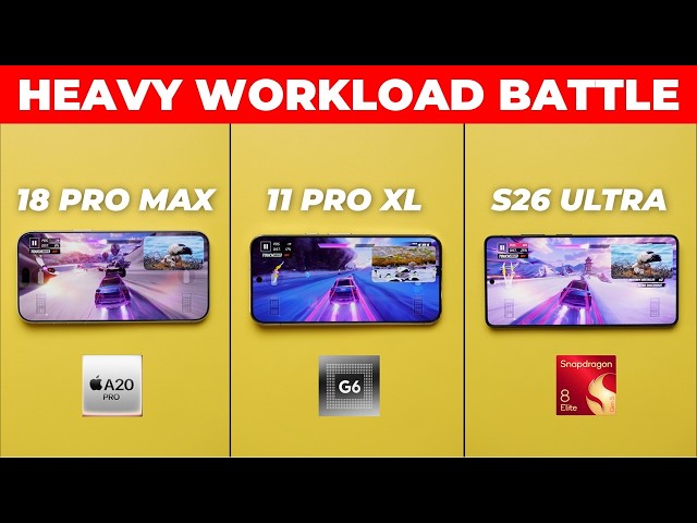iPhone 18 Pro Max vs Pixel 11 Pro XL vs S26 Ultra – INSANE 30-Min Heavy Workload Test!