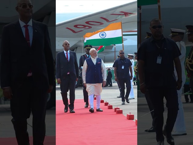 A very special welcome to PM Modi in Seychelles! 🇮🇳 🇸🇨 | #shorts