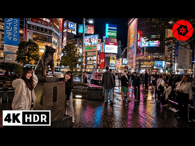 Tokyo After Dark - Shibuya Night Walk 4K HDR