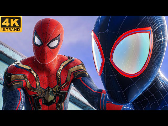 Tom Holland Hybrid suit + Spiderverse Miles Vs Kraven Hunters 4K HDR Spiderman 2 Ps5 Slim