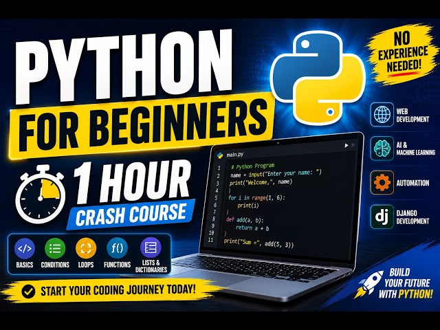 Python for Beginners in 1 Hour | Learn Python Programming from Scratch (2026)