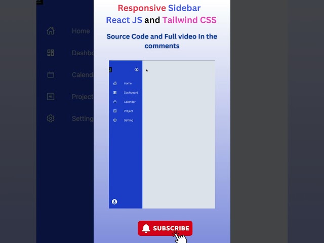 Create a Sidebar with React JS and Tailwind CSS | Tutorial #sidebar  #reactjs  #tailwindcss