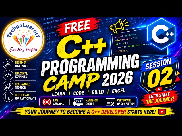 C++ Programming - Free Programming Camp 2026 | Session 02 | Introduction to C++ Programming