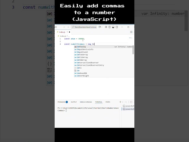 Easily add commas to a number #coding #javascript #frontenddevelopment #Intl #programming