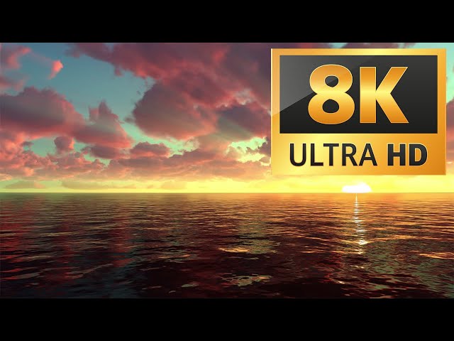 8K UHD || Flying Above Clouds with Relaxing, Loop - Sunset, Ocean, Nature