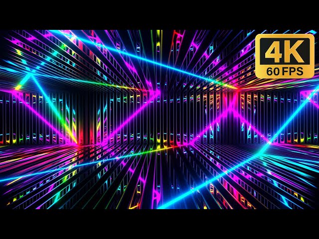 6 Hours Neon Light Tunnel Background | 4K 60FPS UHD | Abstract VJ Loop Video
