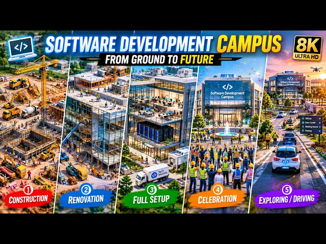💻 FUTURISTIC SOFTWARE DEVELOPMENT CAMPUS — MINIATURE 8K CONSTRUCTION 🏗️🚀