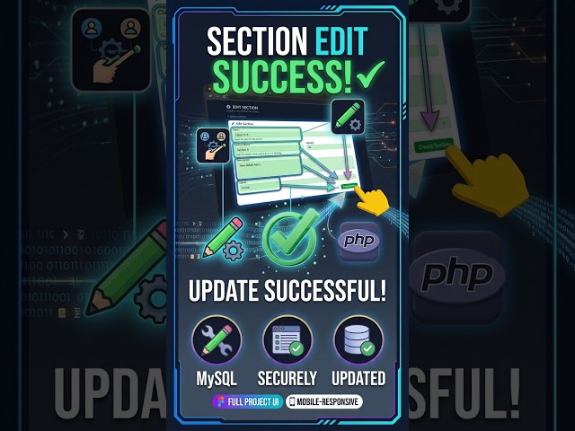 Update Data in MySQL Database using PHP | Edit Section Success