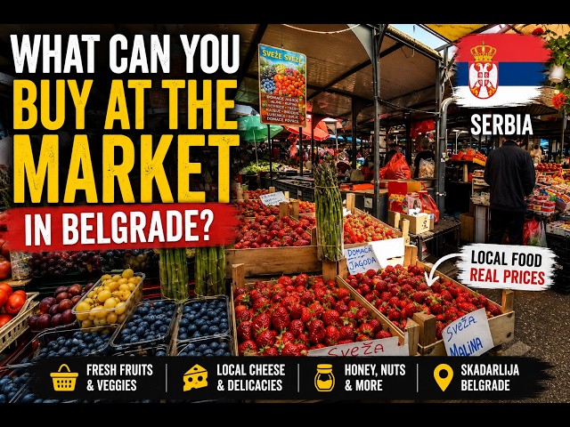 What Can You Buy at a Market in #Belgrade? #Serbia Market Tour 2026 #foodmarket #4kwalk #MarketTour