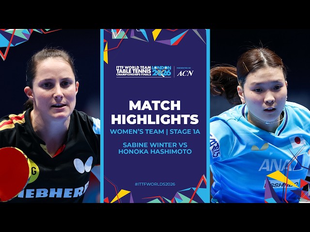 Sabine Winter vs Honoka Hashimoto | WT - Groups | #ITTFWorlds2026