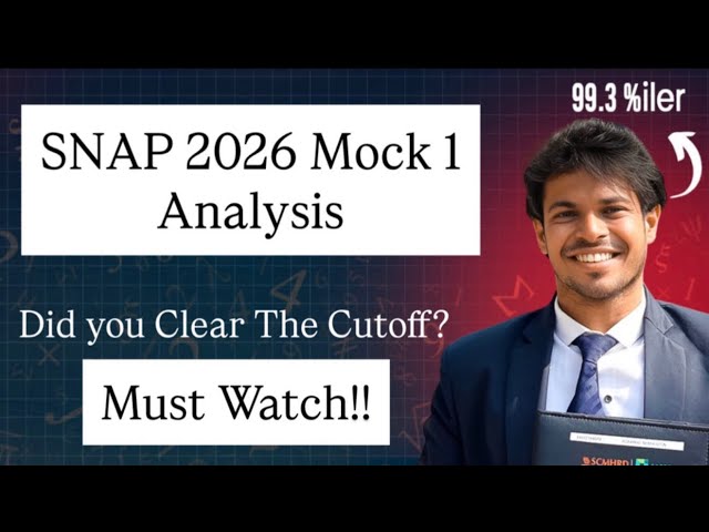 MBA GYM WALA SNAP 2026 MOCK 1 ANALYSIS | CUTOFF | ONE ON ONE CLASSES | CRASH COURSE