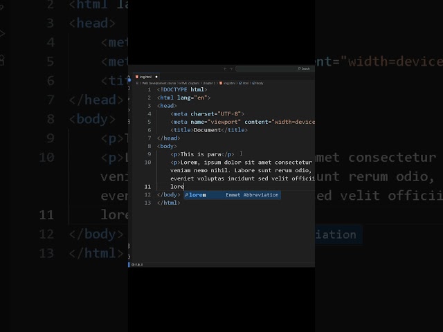 "HTML para Tag Explained in 14 second | Beginner Friendly Tutorial"