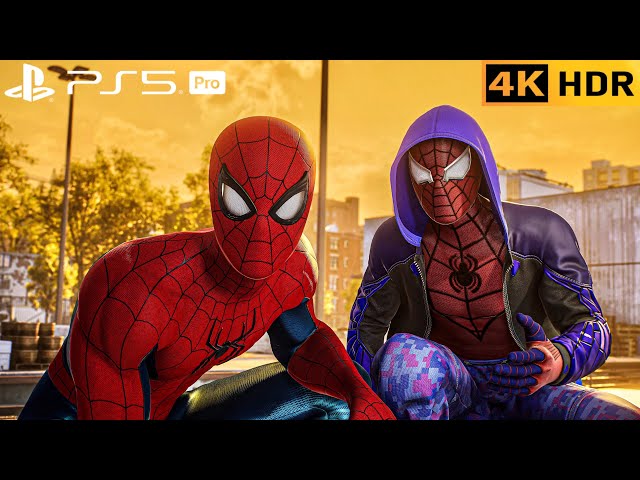 (PS5 PRO) New Red/Blue Spiderman & Miles Morales Vs Lizard | 4K HDR |
