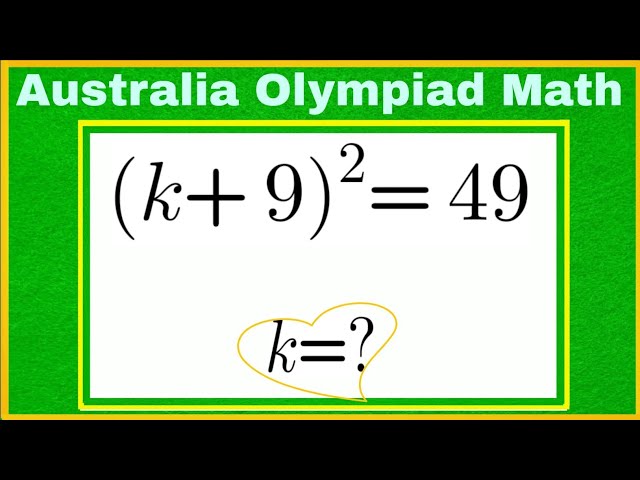Australia Olympiad Math: Solve for k”#maths#mathstricks#mathematics#algebra#tricks#mathproblems