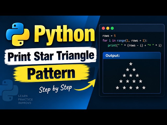 How to Print a Star Triangle Pattern in Python | Python Pattern Programs . #pythonprogramming