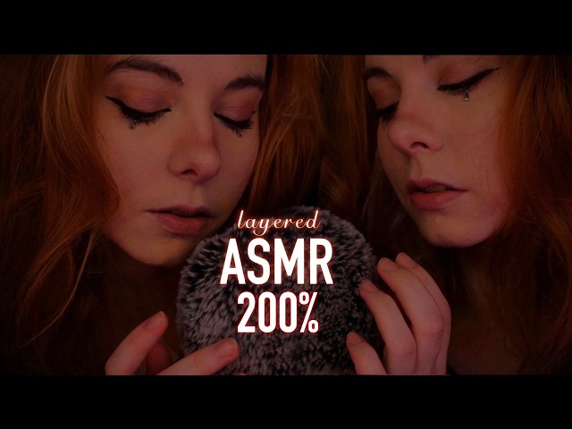 ASMR 200% layered | cozy Whispering "shh, relax, it's okay, go to sleep" - Rain & Fire Ambiance