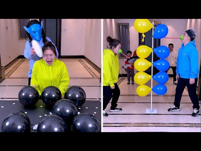 The Balloon Popping Challenge Is So Exciting. Do You Dare To Try It? # Funnyfamily# Party Games
