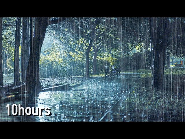 [10Hour] Fall asleep instantly for deep sleep | Overcome insomnia with heavy rain sounds