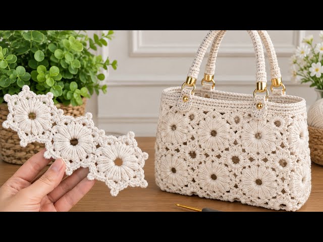 This Crochet Flower Bag Is So Beautiful! 🌸 Easy Crochet Bag Tutorial for Beginners