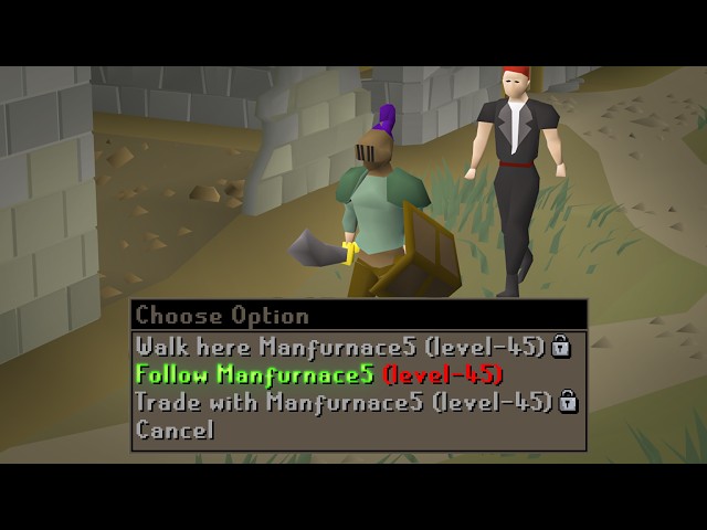 Runescape, but I can only move by following players