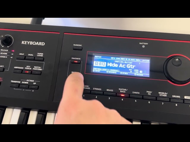 How to access favorites on Roland XPS-30 and Juno-DS keyboards